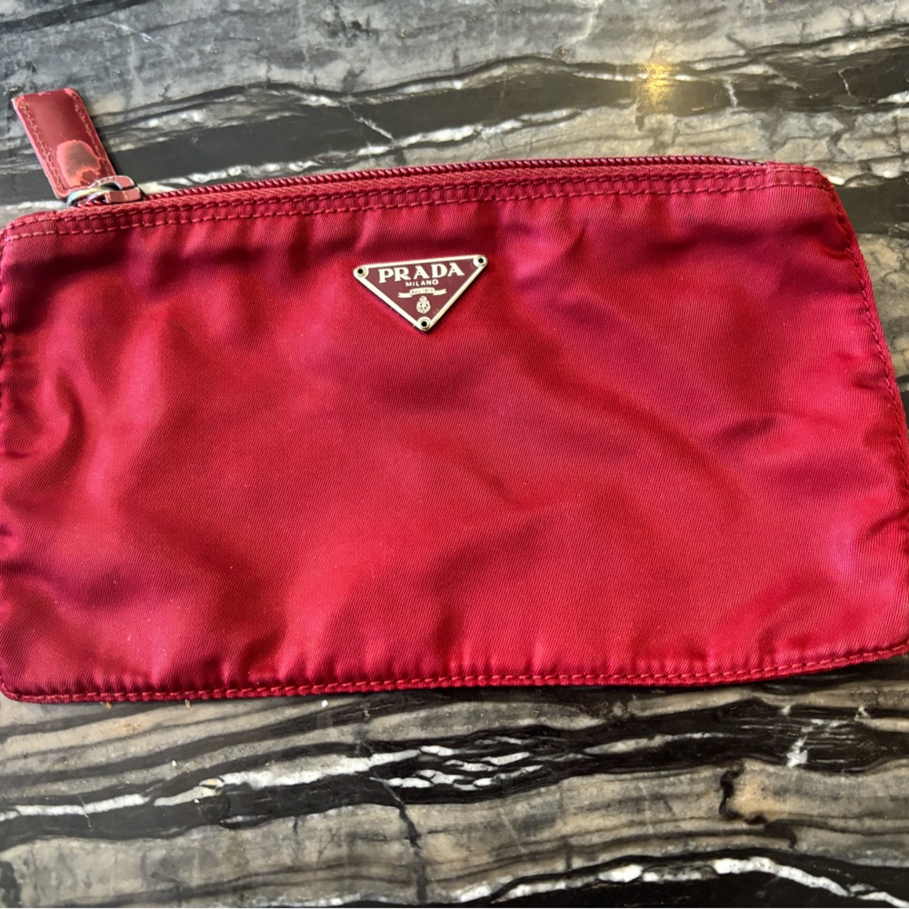 Prada Crimson Nylon MAKEUP BAG
